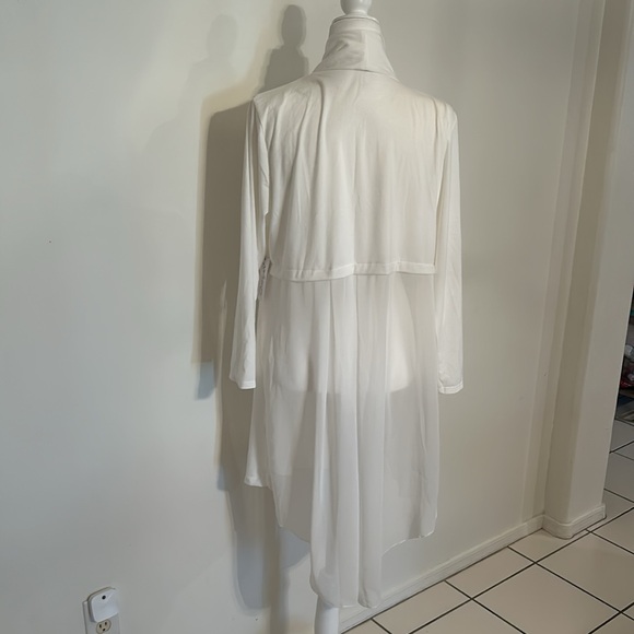 NWT NY Collection Long Sleeve Knit Cardigan with Chiffon Back - Picture 7 of 11